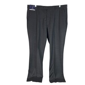 NEW Stafford Mens Classic Fit Dress‎ Pants 40x32 Brown Heather Wool Flat Front